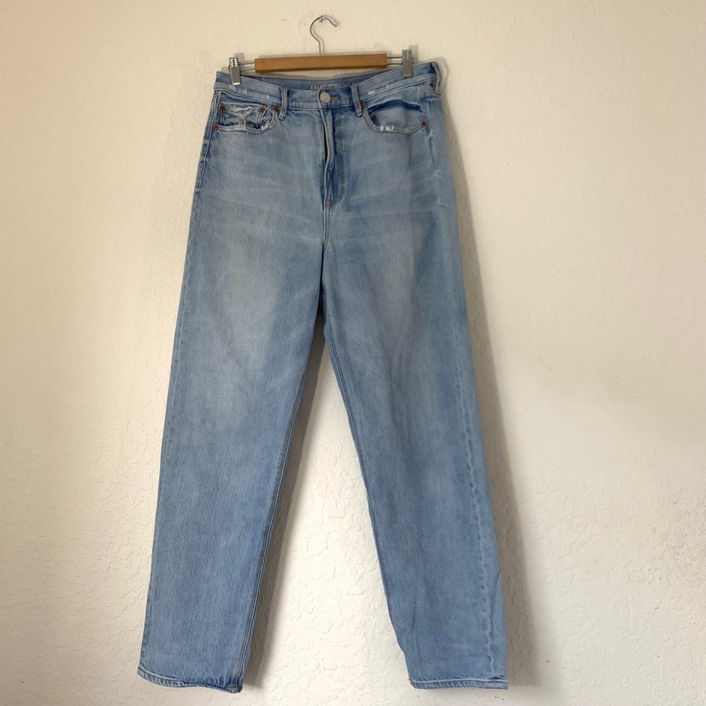 American Eagle Baggy Jean Womens 12 Light Blue High Rise 90s Skater Grunge